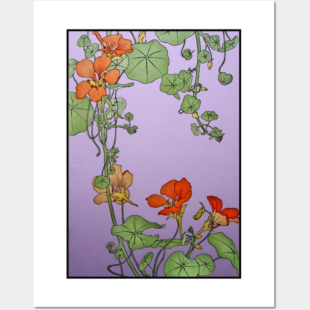 Nasturtium Flower Wall Art by HanamoriCloth